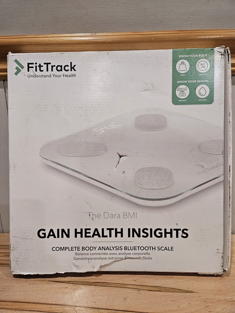 Fit Track Dara Smart Body BMI Composition Scale Open Box White