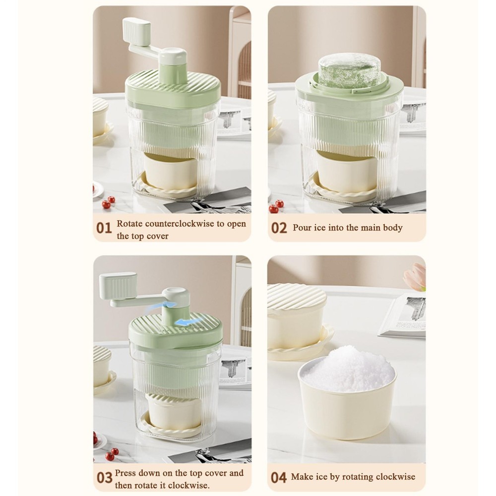 Shaved Ice Machine Portable Manual Ice Crusher Snow Cone Shaved Ice Maker