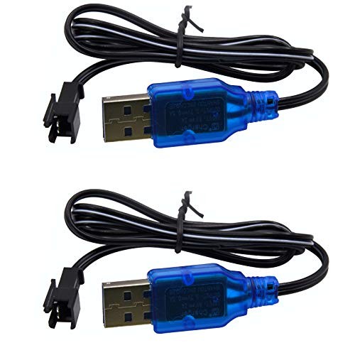 2 Pack 3.7V Lithium Battery Charger Cable with SM-2P Plug Connector for Mini
