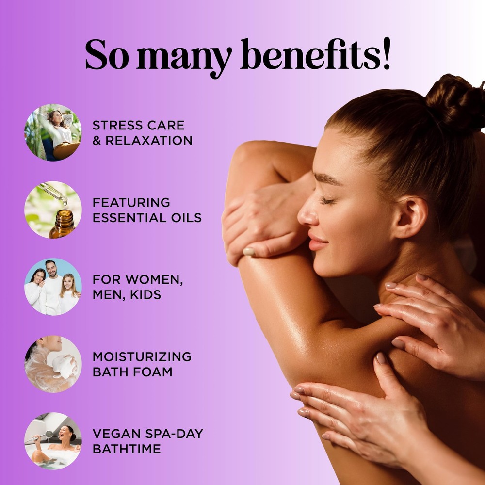 Premium Lavender Bubble Bath for - Moisturizing Foaming Bath Bubbles for Adul...