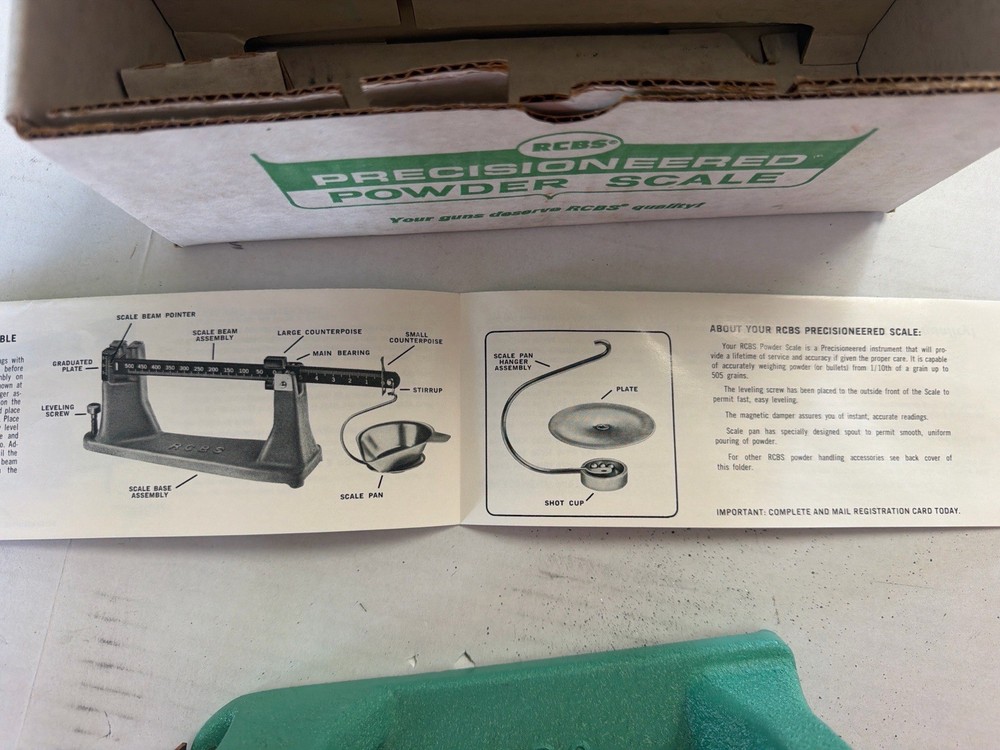 RCBS 5-0-5 Precisioneered Powder Scale Reloading Beam w/ Box Manual