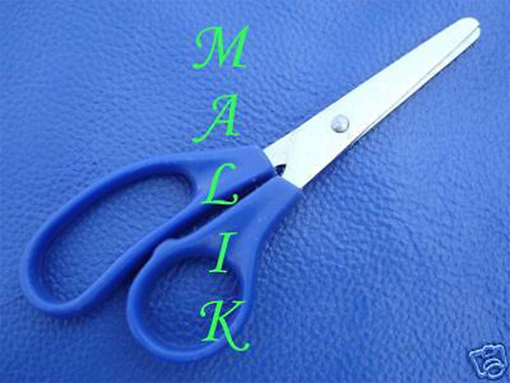6 School Scissors 12.5 cm, Plastic Handle Student Scissors
