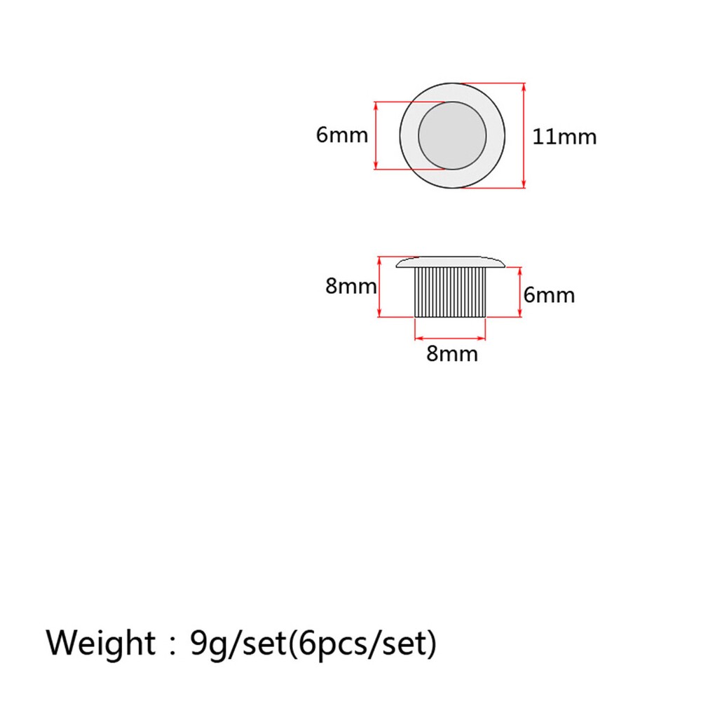 6x 8mm Guitar Bushings for Tuning Peg
