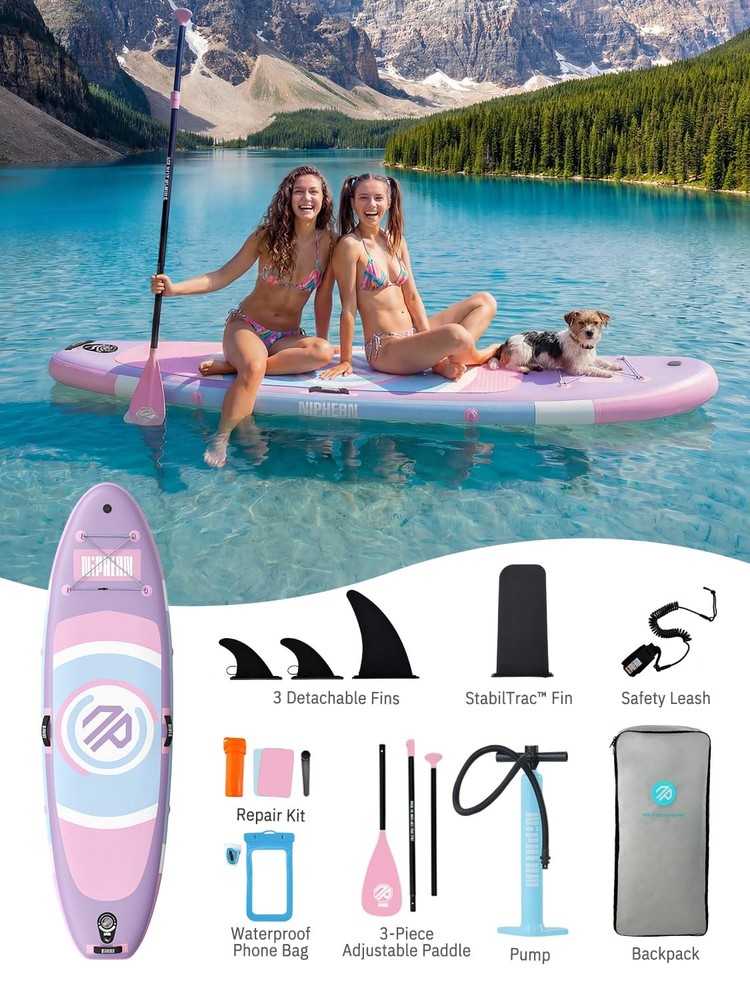 （Ultra-Light）Inflatable Paddle Board with (Beginner Friendly) StabilTrac Fin ...