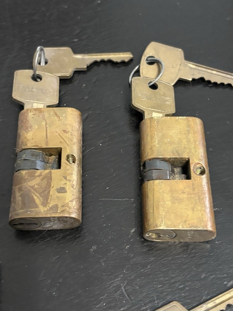 (7) Papiaz Brass Storm Door Locks with Keys