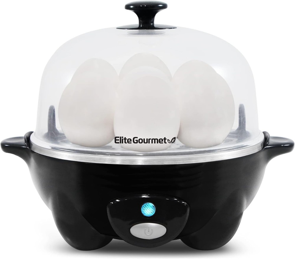 Compact Egg Cooker for 7 Eggs - Includes Recipe Booklet & Auto Shut-Off