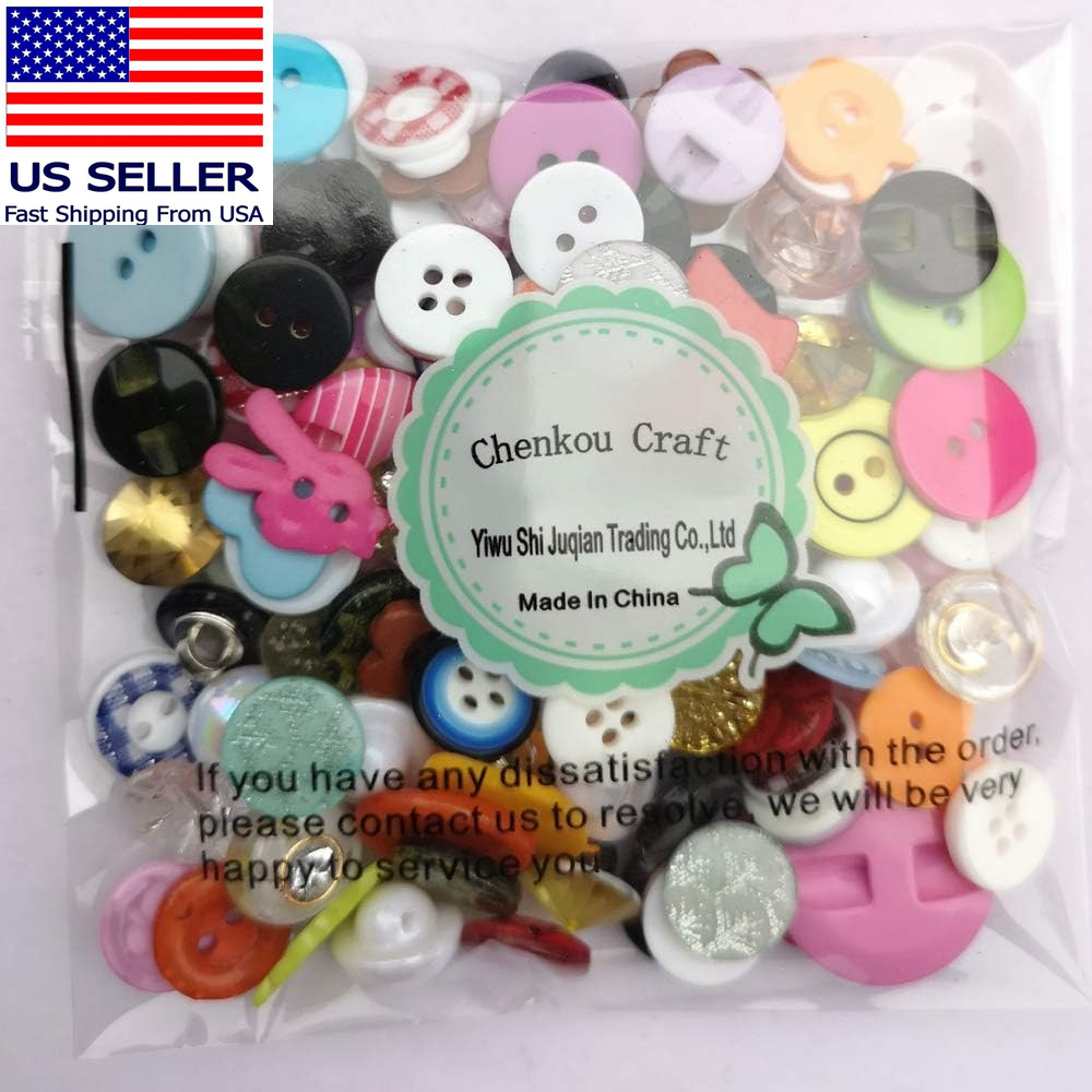 Random 100Pcs Small Plastic Buttons DIY Sewing Craft Accessory (Mix)