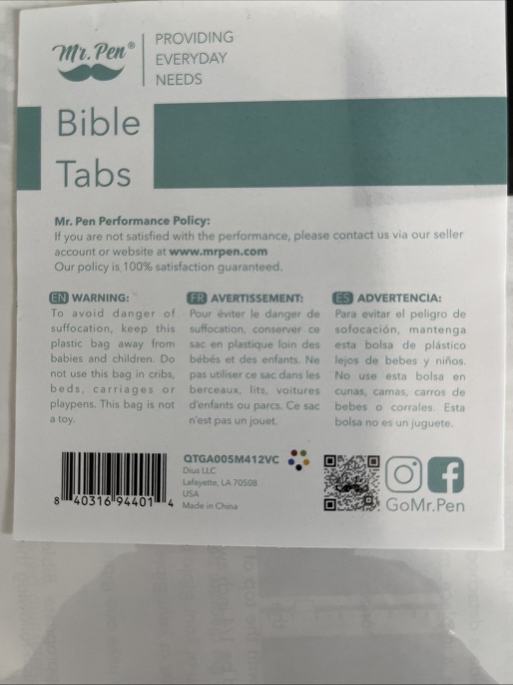 Mr. Pen Bible Tabs 75 Tabs Red Theme Laminated Bible Tabs Sealed