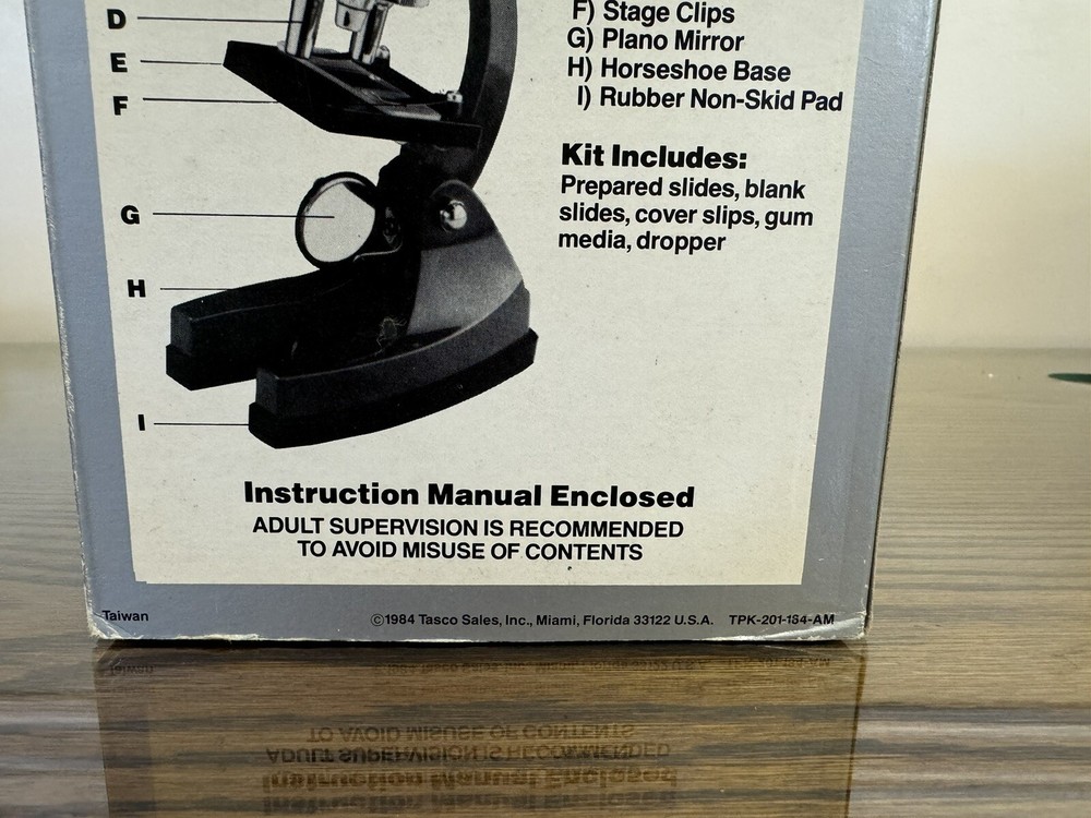 Vintage - 1988 Tasco 300E Variable Power Microscope with Discovery Kit