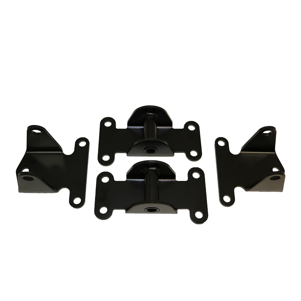Small Block Chevy Black Solid Engine Motor Frame Mount Combo Rat Rod Hot Street