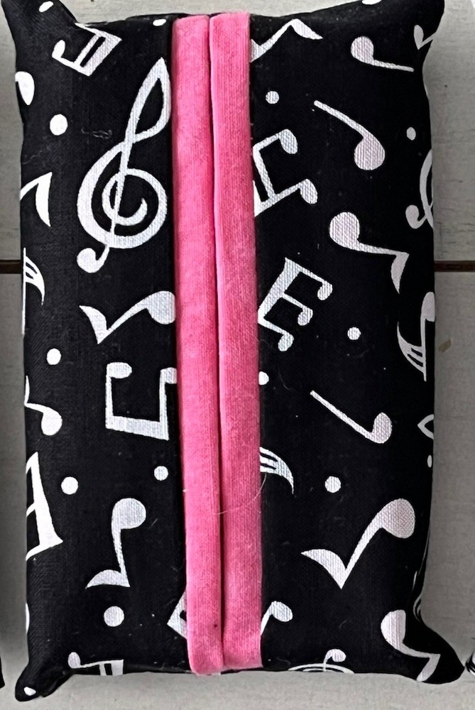 5 Black & White Tissue Holders. Handmade. Tissues Included