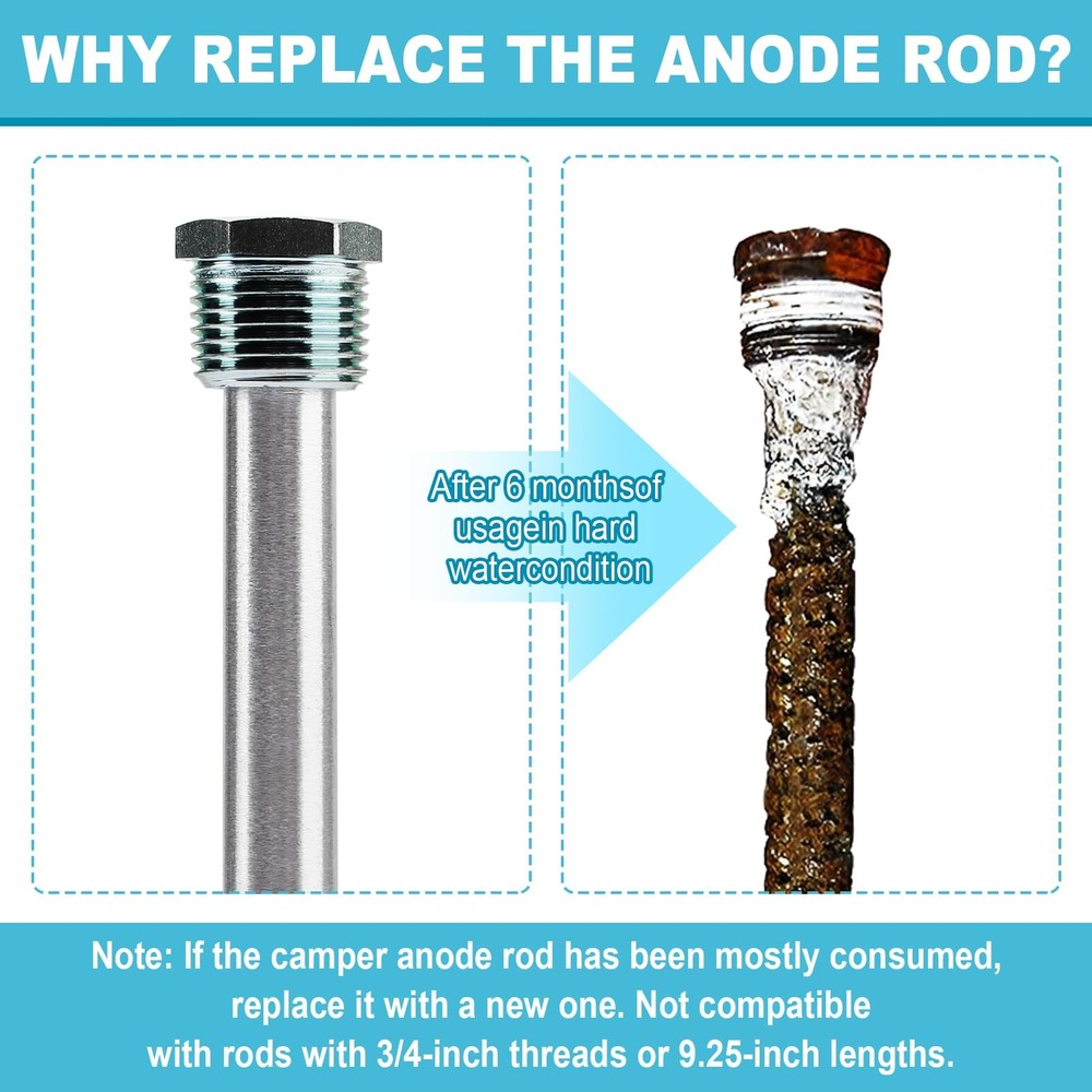 RV Water Heater Anode Rod - 4.5" L X 1/2" NPT/camper water heater Replacement...