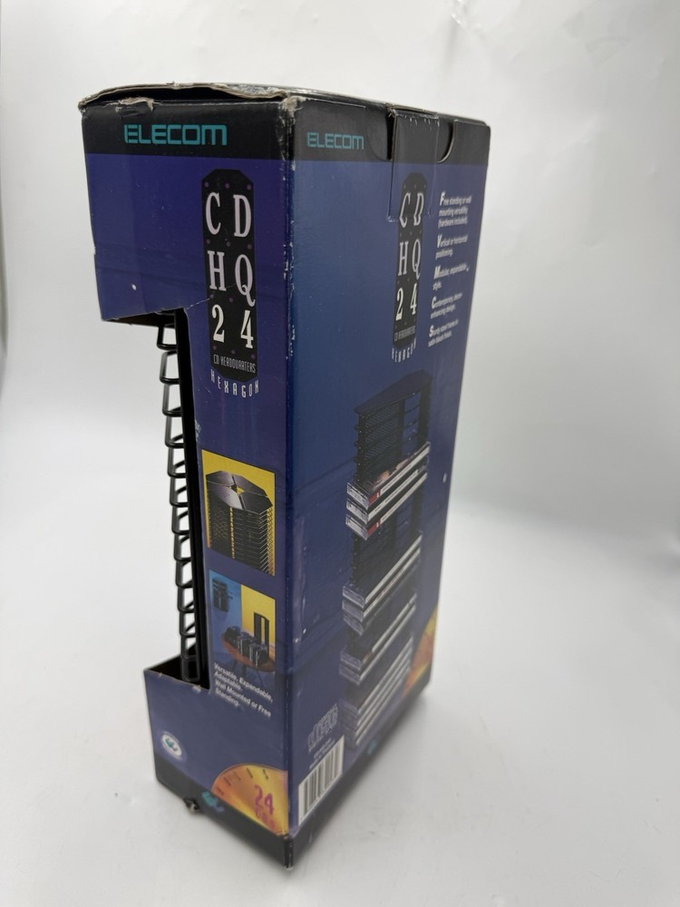 Elecom 24 CD Metal Wire Storage Corner Display Rack Wall Mount