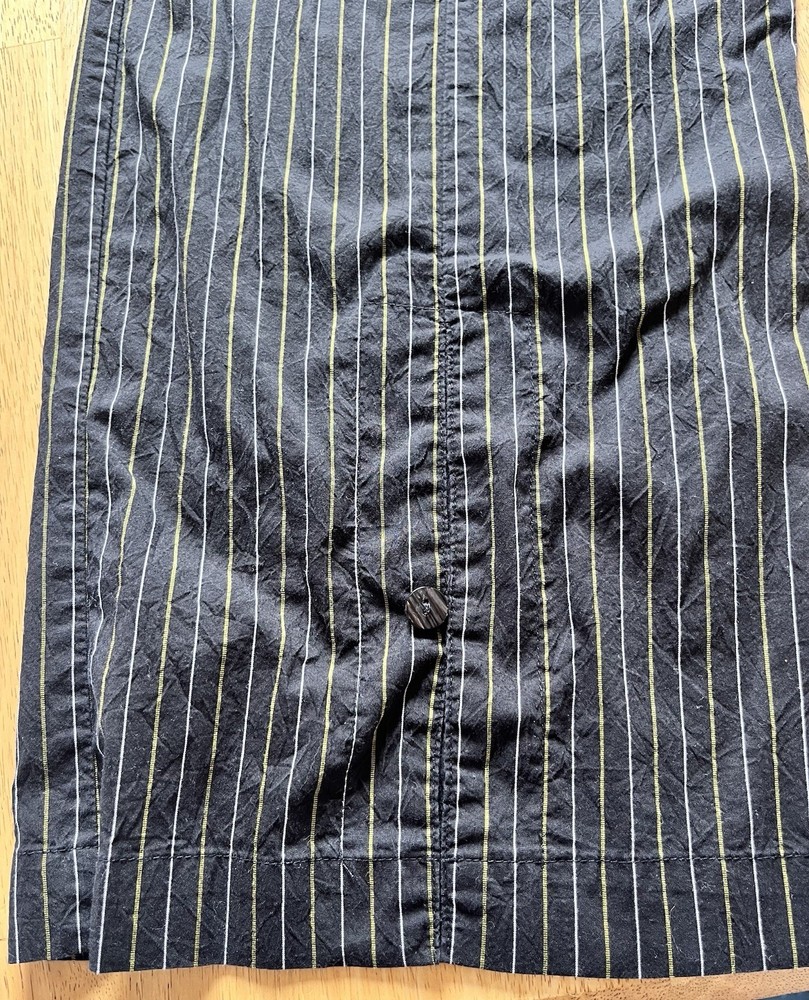 Blanque Set Asymmetrical Chartreuse Collared Top Boxy Pinstripe Pants Oversized