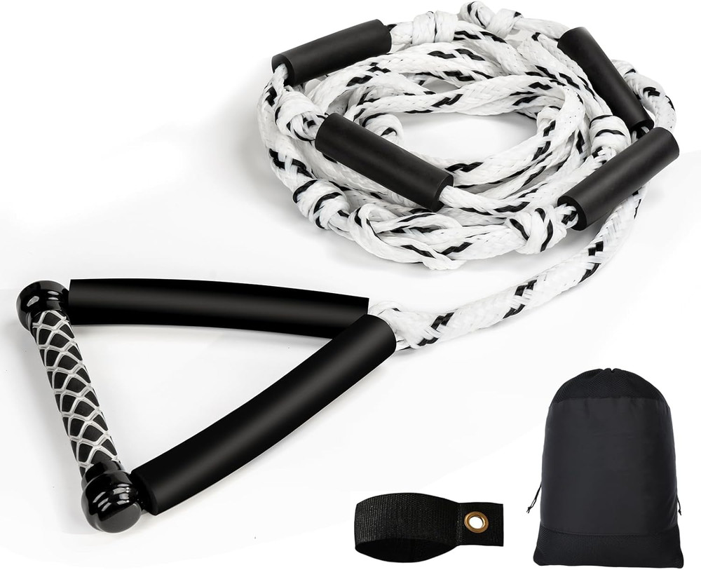 Wakesurf Rope - 25Ft Floating Wake Surf Ropes and Handle, 4 Sections Adjustable