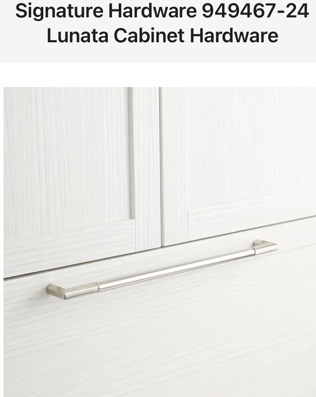 Signature Hardware 24” Lunate Solid Brass Appliance Pull, Brushed Nickel