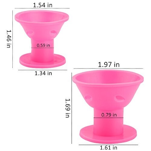 40 Pcs Pink Magic Hair Rollers Include 20 Large & 20 Pcs Small Silicone Curlers