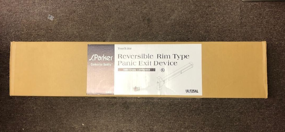 S. PARKER REVERSIBLE RIM TYPE PANIC EXIT DEVICE #UL525AL - 25"-36"