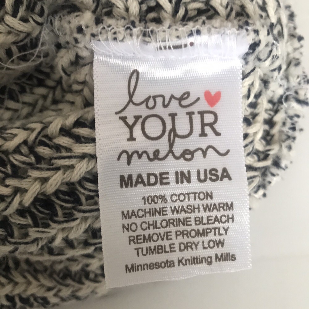 Love Your Melon cuffed White Gray Hat Beanie