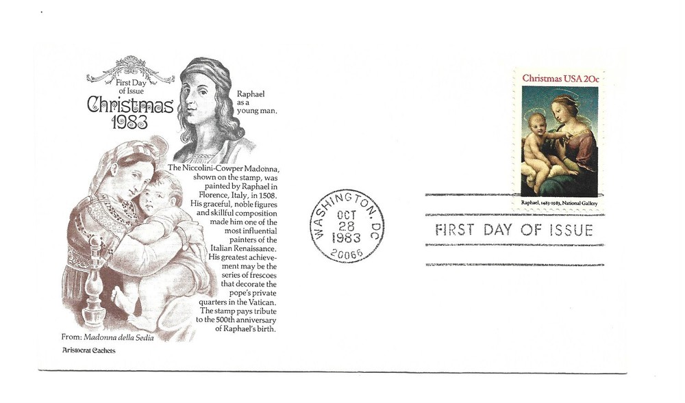 2063 Christmas 1983, Madonna, Aristocrat Cachets FDC