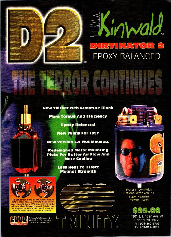 Trinity Dirtinator 2 RC Engine  Print Ad Wall Art Decor Epoxy Balanced