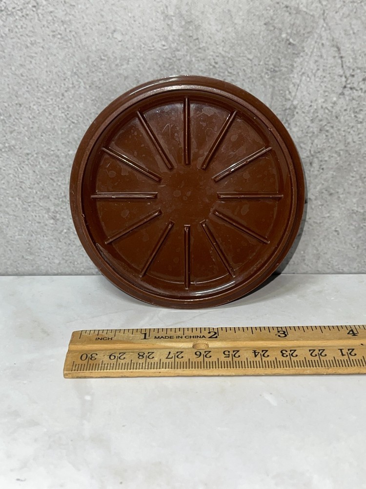 Vintage Tupperware Replacement Cup Lid Coaster #1313-23 (brown)
