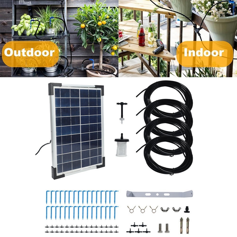 Automatic Watering System Solar Powered Watering Home Gardening 5W Solar Panel
