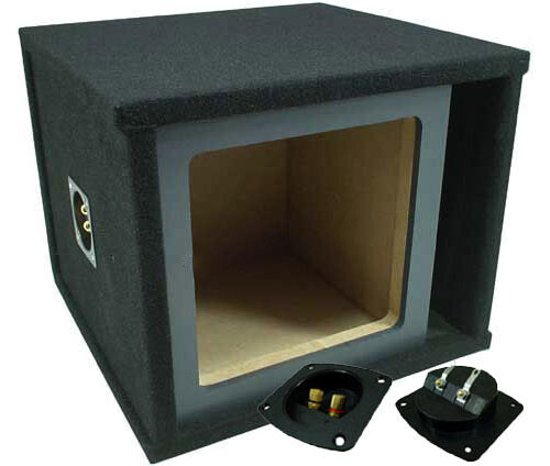 Car Audio Single 10" Vented Square Paintable Sub Box fits Kicker L7 Subwooofer