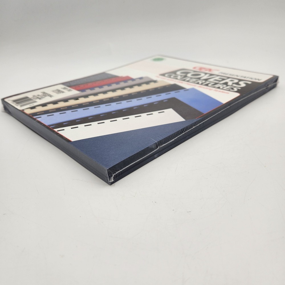 GBC Presentation Covers Universal 2001765 Window Fluted 25 Sets Navy Blue