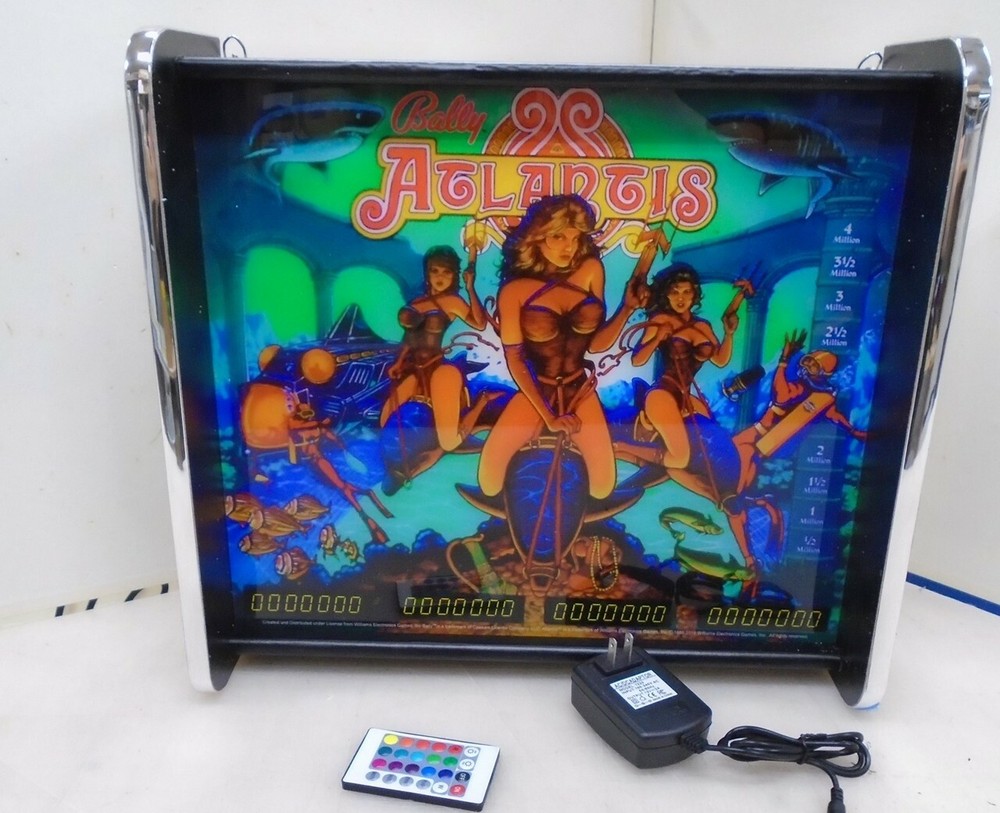 Bally Atlantis Pinball Head LED Display light box