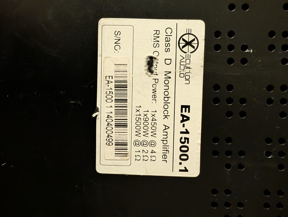 Execution Audio class d monoblock car amplifier 1500 Watts Rms @ 1 Ohm TESTED