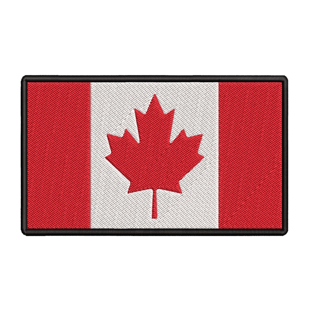 CANADIAN FLAG PATCH EMBROIDERED IRON-ON CANADA EMBLEM MAPLE LEAF applique RED