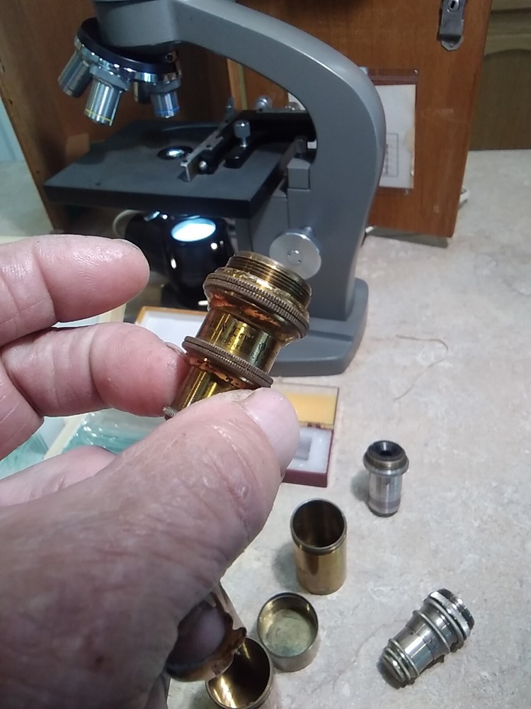 Compound Wesco Microscope With Extras with Wood Box Made By Wesco