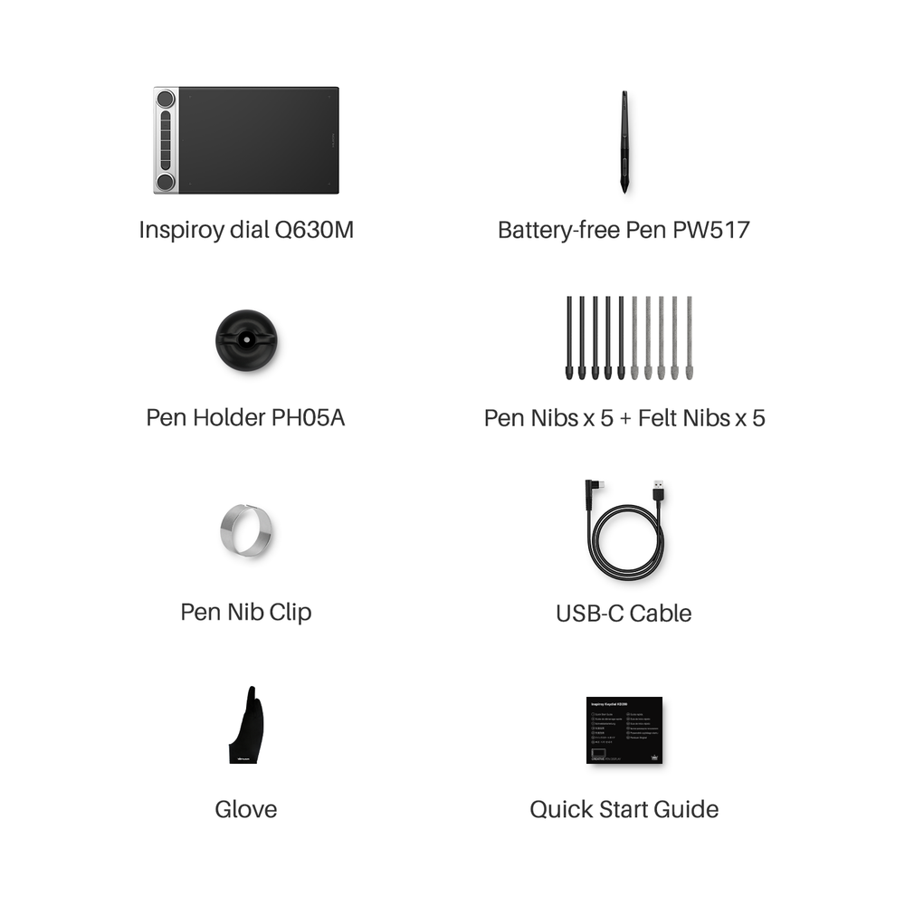 HUION Inspiroy Dial 2 Bluetooth Wireless Graphics Drawing Tablet Refurbished
