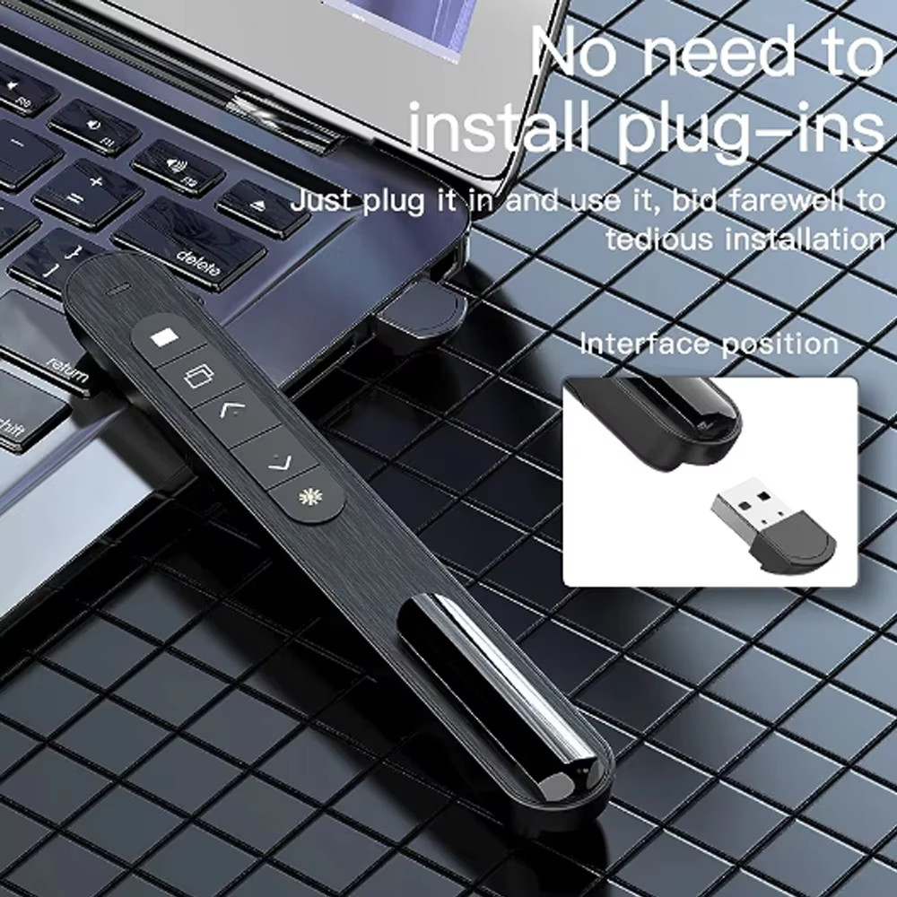 Wireless Presenter Remote Pointer – Compatible with Windows/Mac/Linux/Android