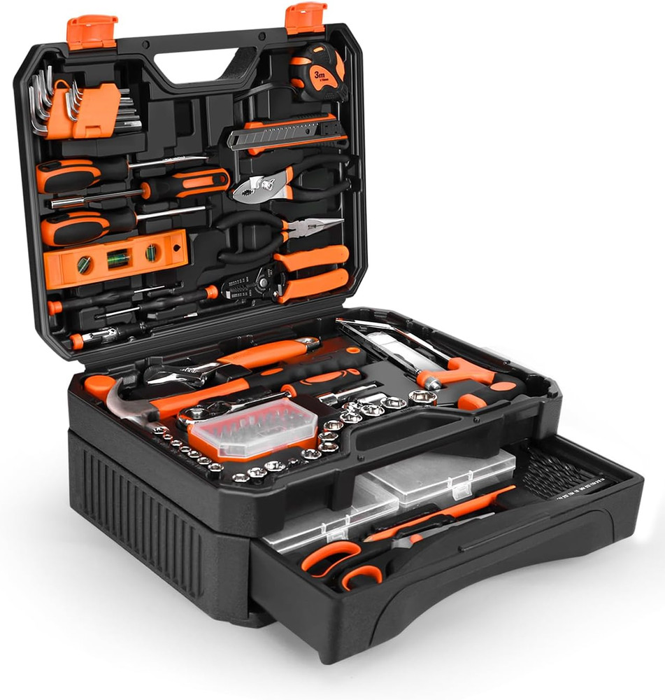 328-Piece Tool Set - Tool Kit Toolbox Storage Case with Drawer, General Househol