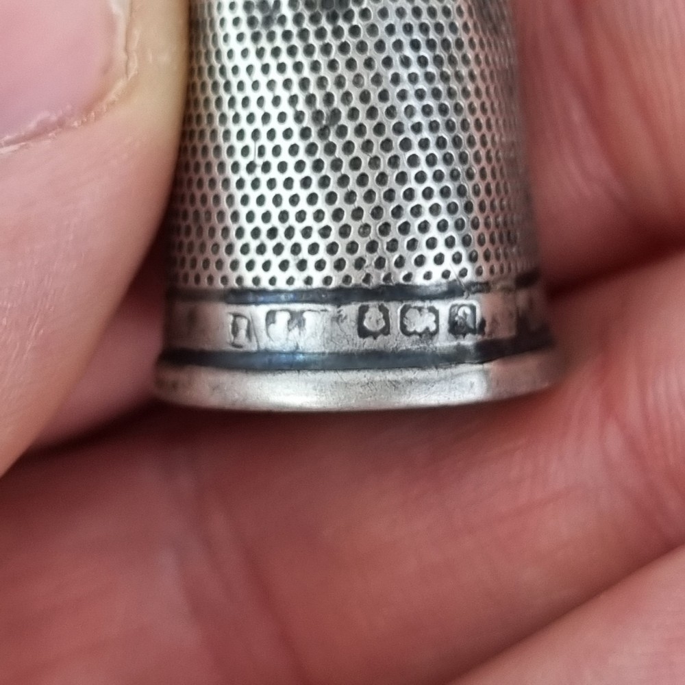 Antique Solid Silver Thimble Birmingham 1905 James Fenton