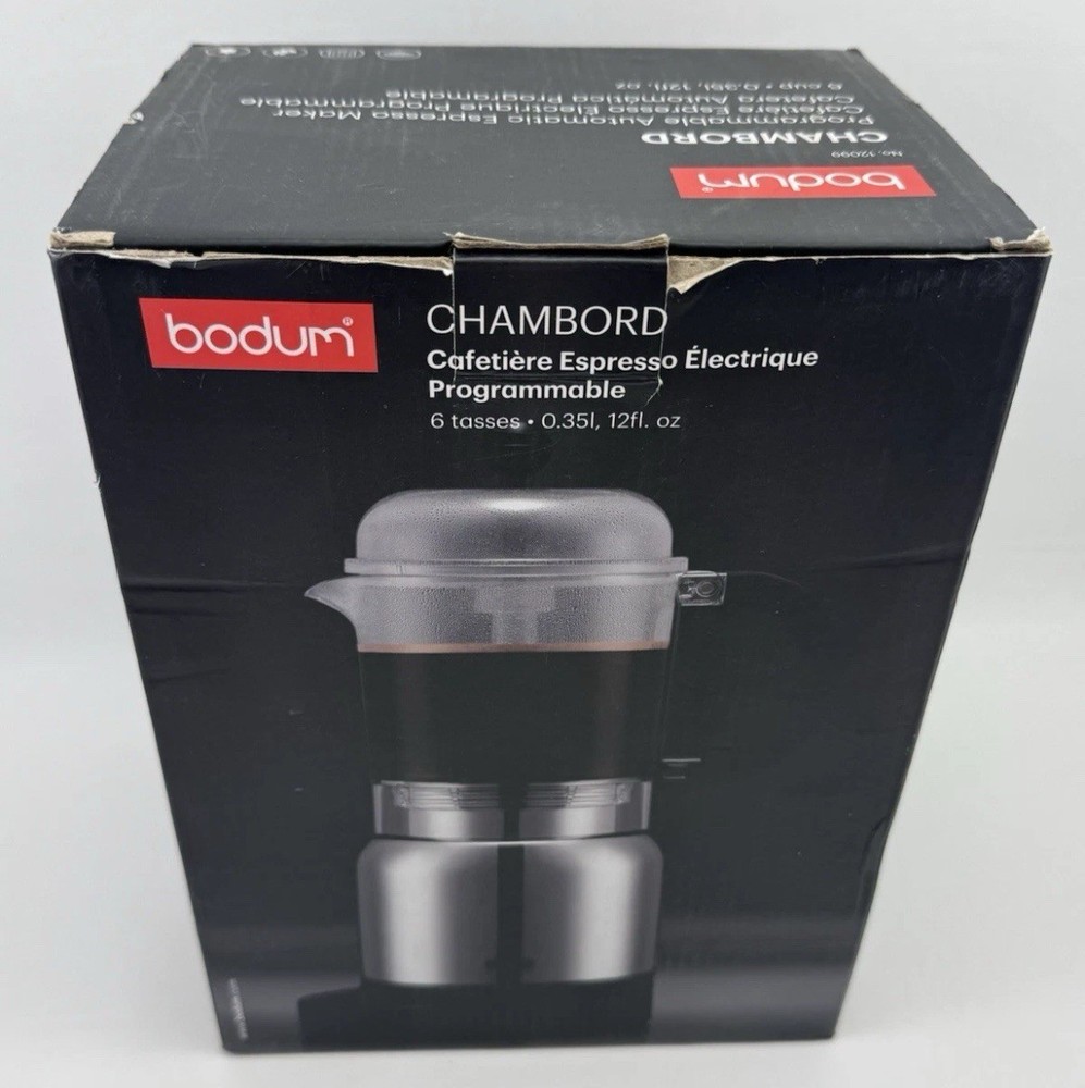 NEW Bodum Chambord Programmable Automatic Electric Espresso Maker 6 Cup Coffee