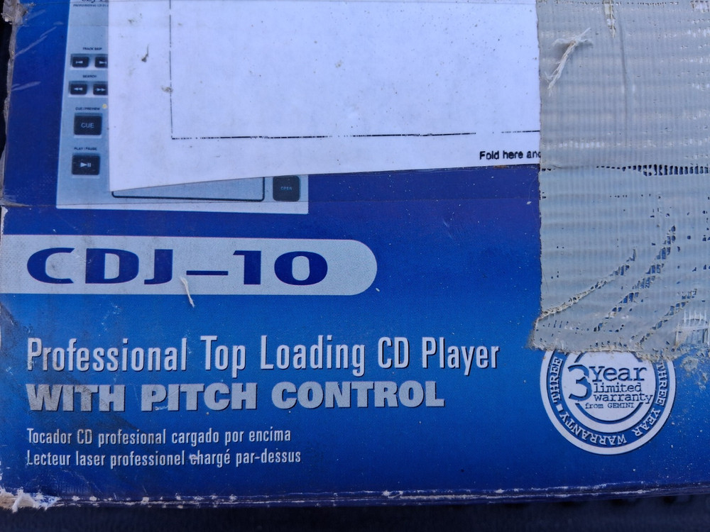 Gemini CDJ-10 Professional CD DJ Player Clean in Box PROJECT