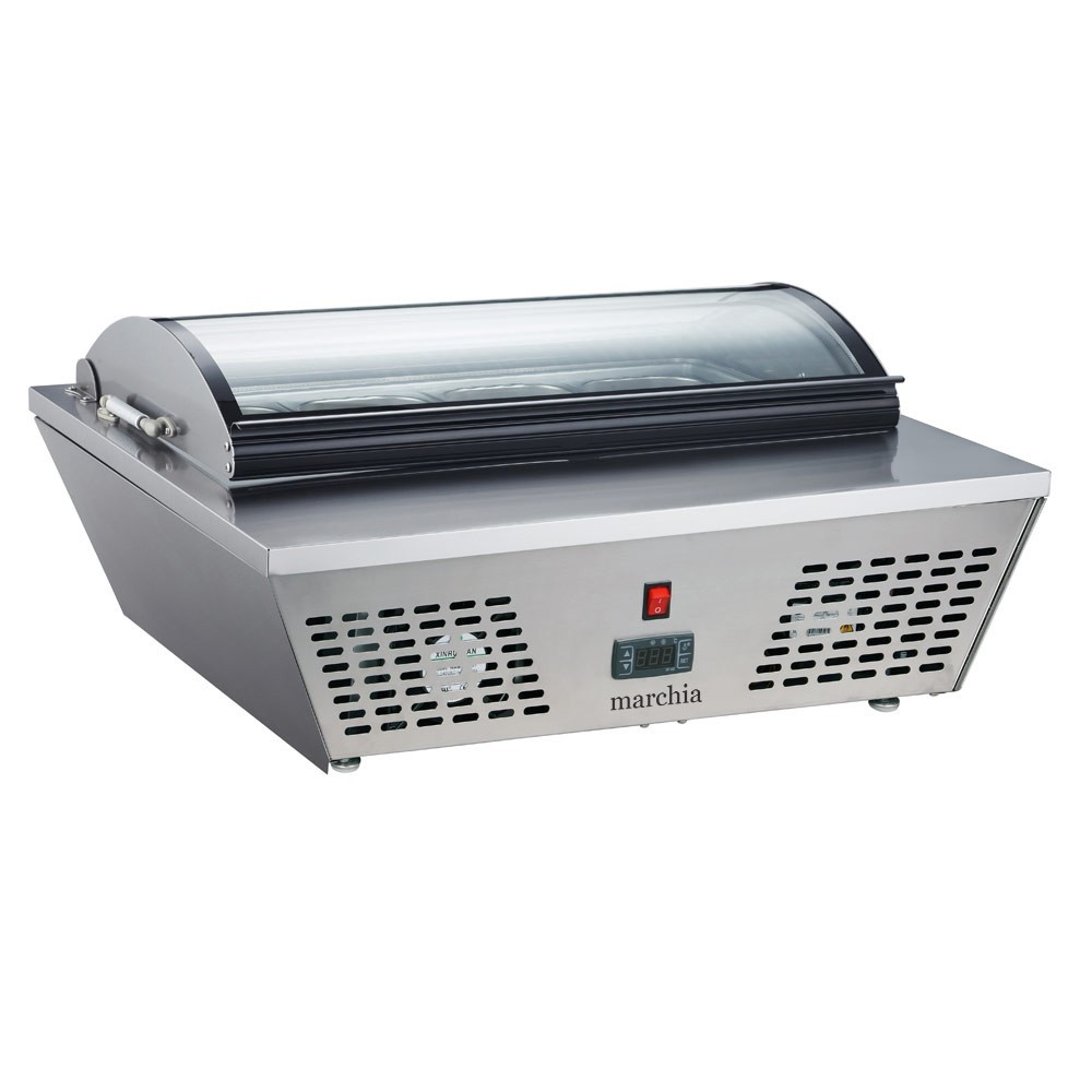 30" Refrigerated Countertop Refrigerator, Folding Glass, S/S