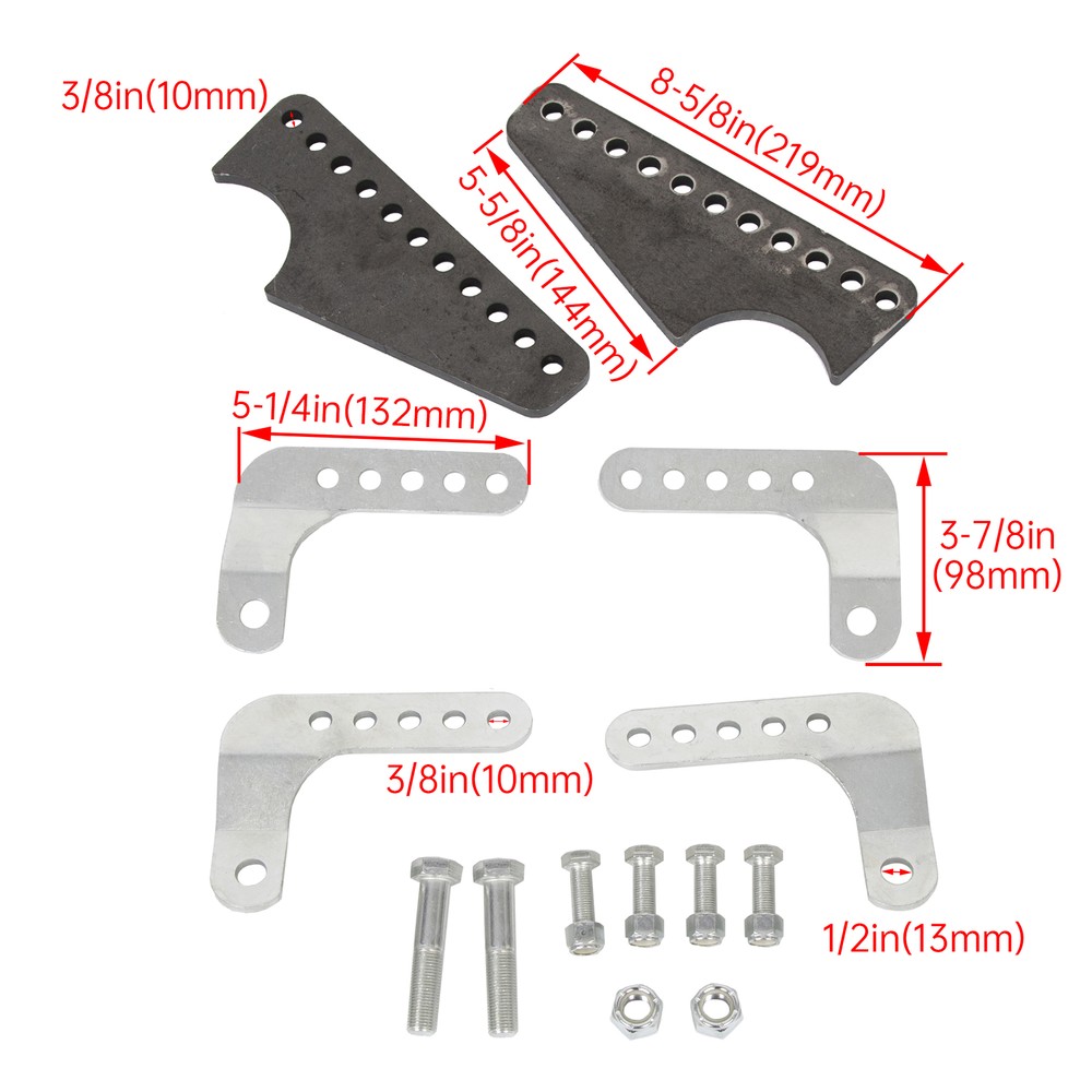 Coil Over Shock Mount Kit Adjustable Lower Brackets For up to 3" Axle Tubes