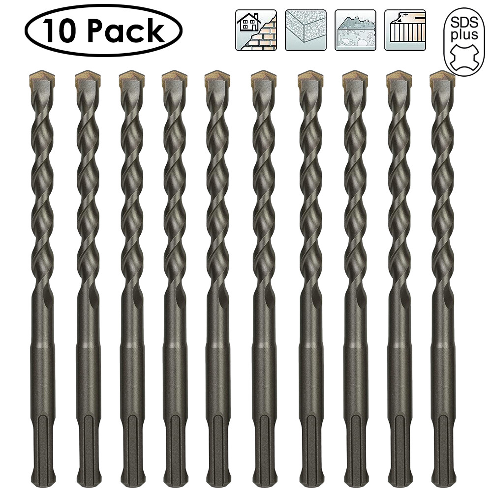 Drillforce 10PCS 3/8" X8" Rotary Hammer Drill SDS+ Masonry Concrete Drill Bits