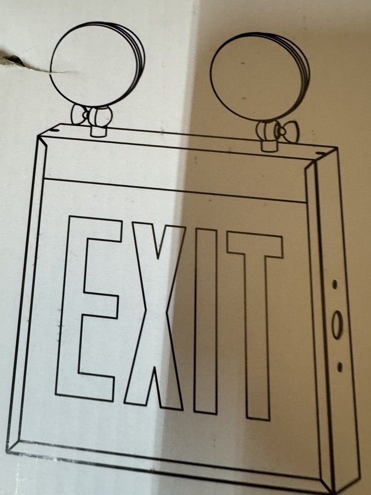 LED Exit Sign Emergency Combo Light with Adjustable Two Head Battery Backup UL