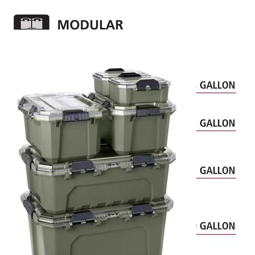 5-Gal. Professional Heavy Duty Waterproof Stackable Plastic Storage Container wi