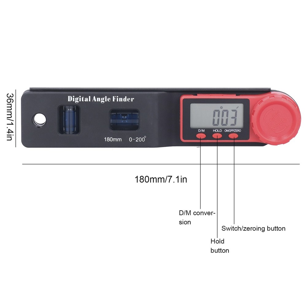 Digital Angle Finder Level W/LCD Display Protractor Woodworking US