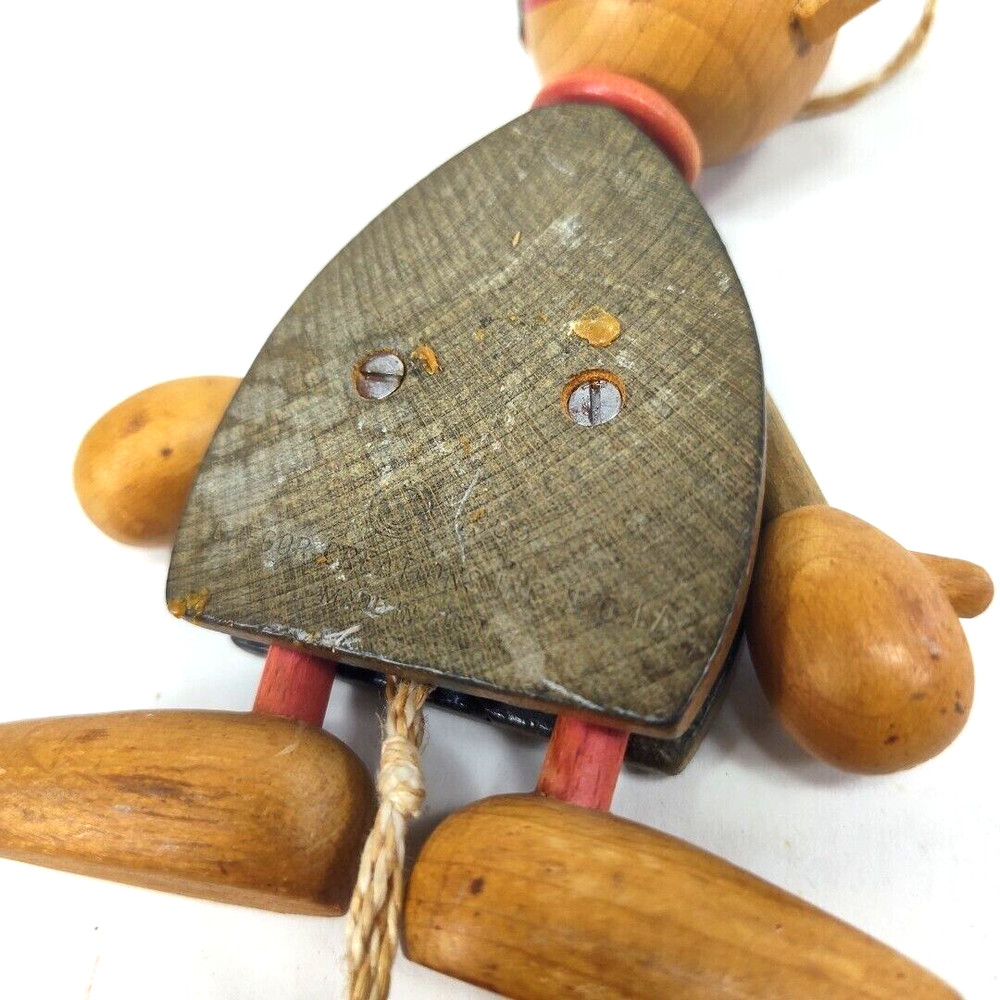 Vintage 1963 Gregor Creations Chef Wooden Pull String Toy