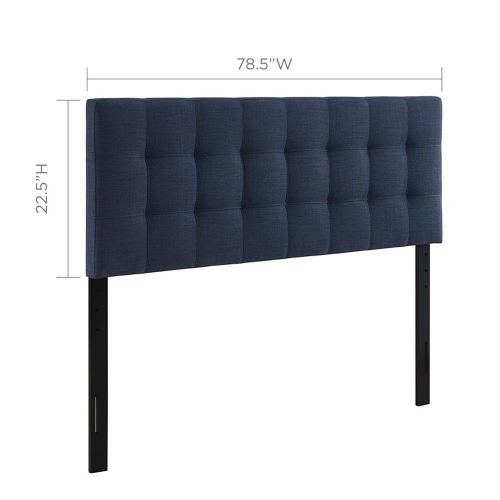 Modway Lily King Upholstered Polyester Fabric Headboard in Navy