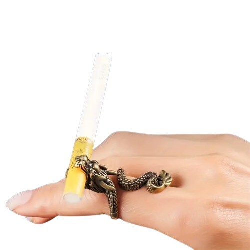 Vintage Dragon Cigarette Ring Holder - Unique Smoking Accessory