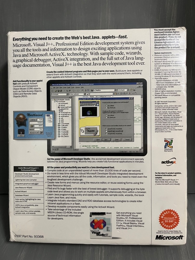 Microsoft Visual J++ Professional Edition_Java Tools_For Windows 95 & NT