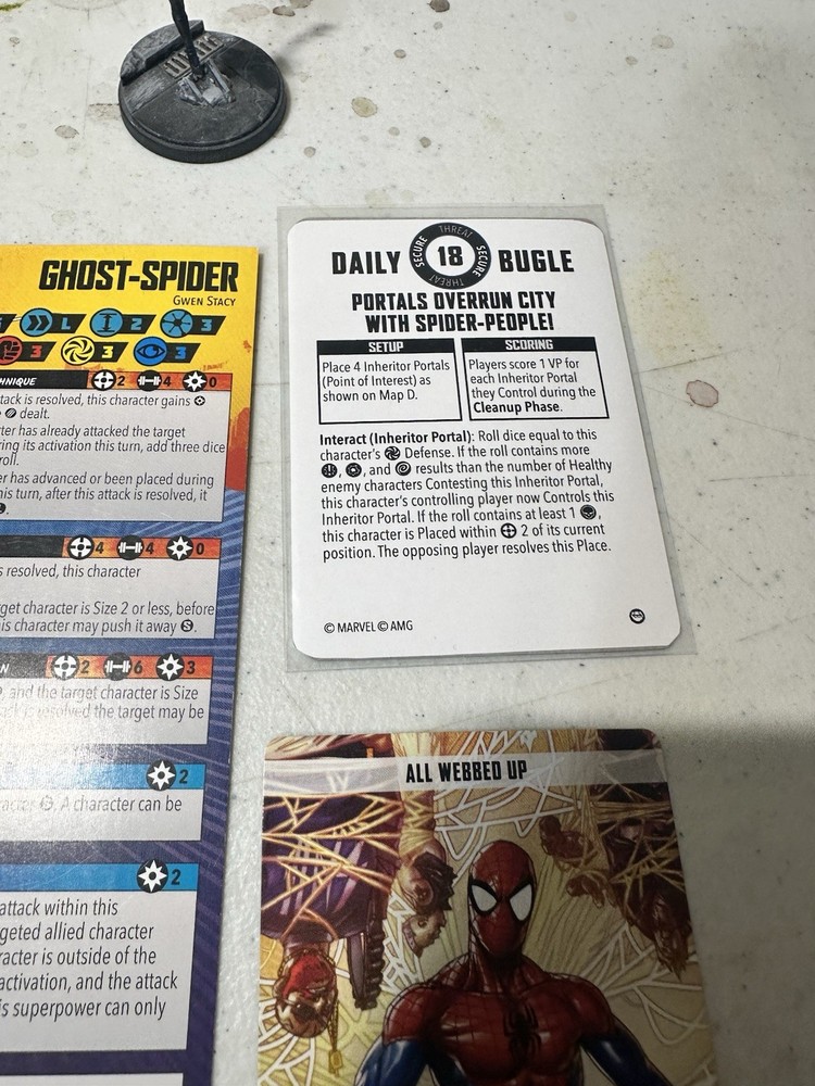 GHOST-SPIDER Marvel Crisis Protocol Painted With cards